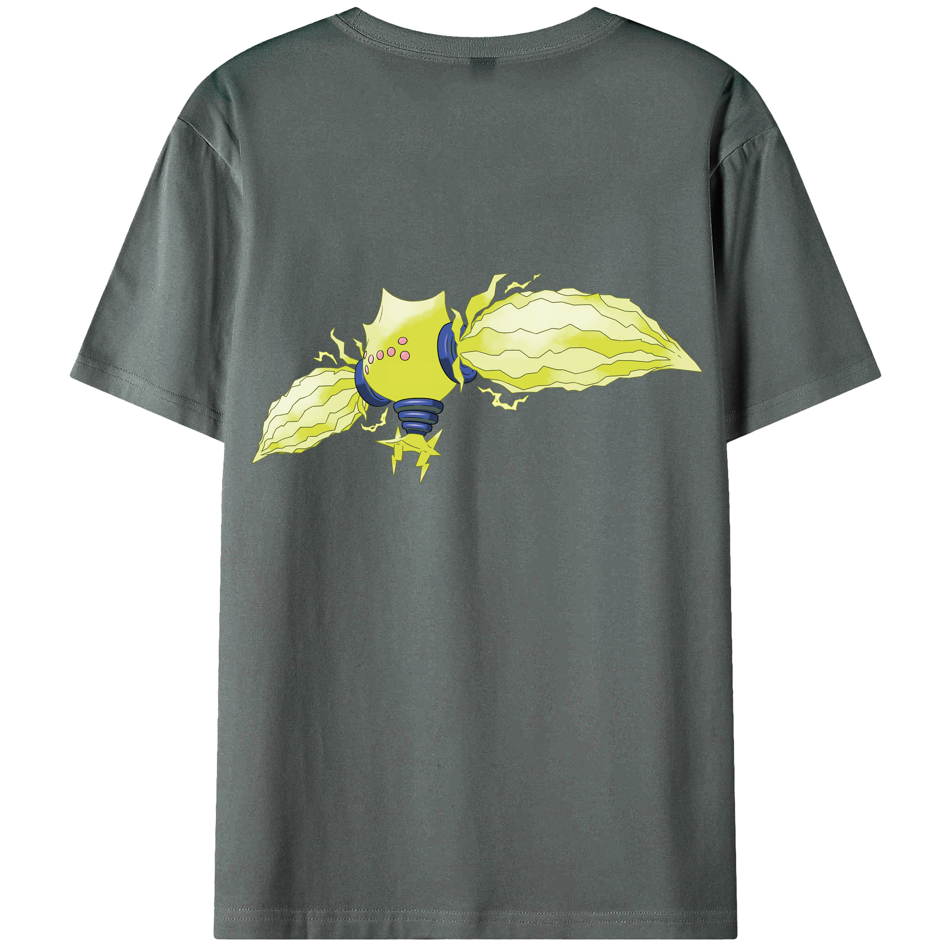 （画像用） ポケットモンスター Pokémon 綿100％ メンズ半袖Tシャツ（バックプリント） 通気性